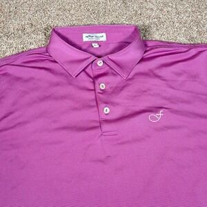 Peter Millar Summer Comfort Pink Stripe Polo Shirt Men's Large Golf
